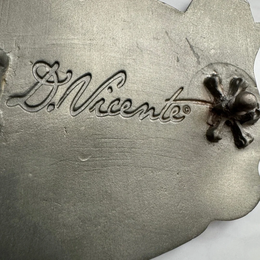 D. Vicente Pin Up Girl Lucky Horseshoe Dice 8 Ball Belt‎ Buckle Made in Mexico